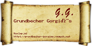 Grundbecher Gorgiás névjegykártya
